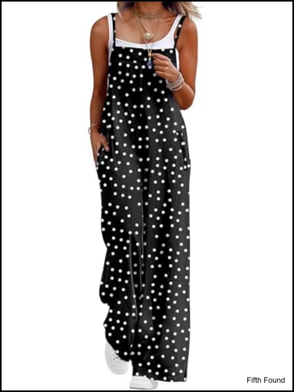 Womens Casual Loose Wide Leg Jumpsuit Sleeveless Romper with Pockets